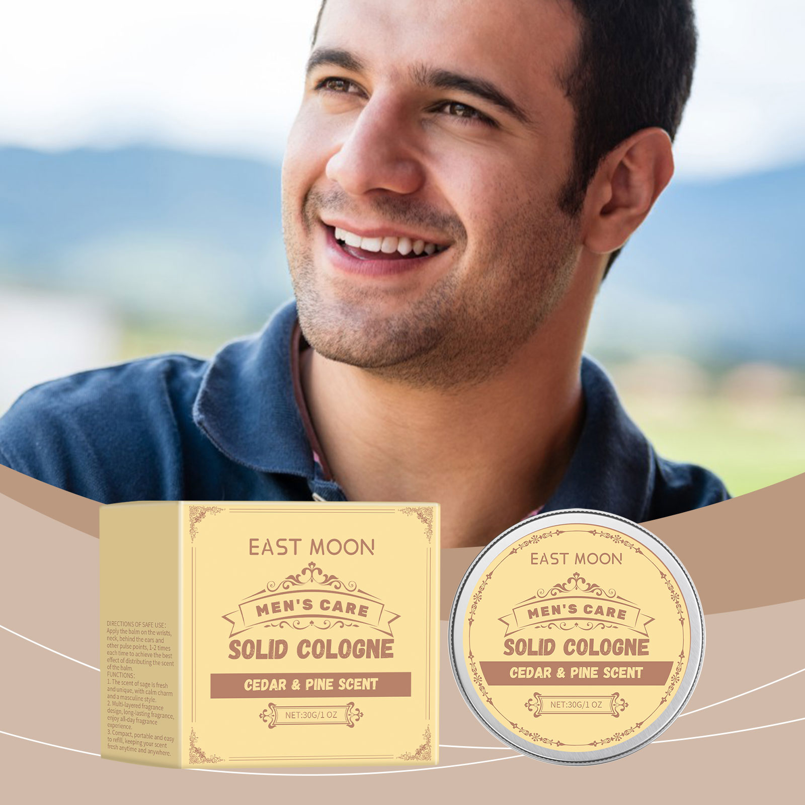 Cologne Solid Balm - East Moon 30g Balsam Perfumowany z
